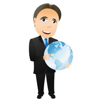 Businessman with Globe in hand. Abstract business concept.
