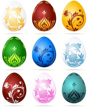 Color Easter eggs set isolated on white