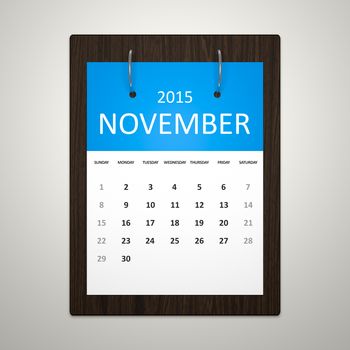 An image of a stylish calendar for event planning November 2015