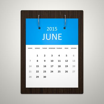 An image of a stylish calendar for event planning June 2015
