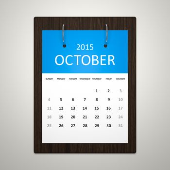 An image of a stylish calendar for event planning October 2015