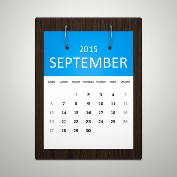 An image of a stylish calendar for event planning September 2015