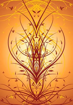 abstract floral decorative vertical background vector illustration