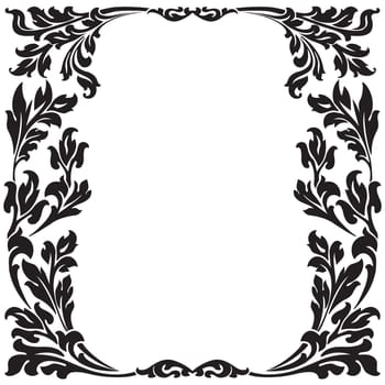 abstract floral decorative black frame vector illustration