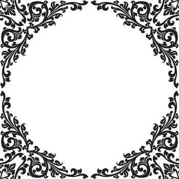 abstract floral decorative black frame vector illustration