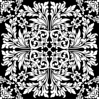 abstract floral decorative element in black color vector illustration