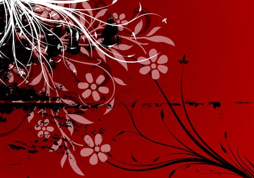 abstract grunge floral background vector illustration grunge style