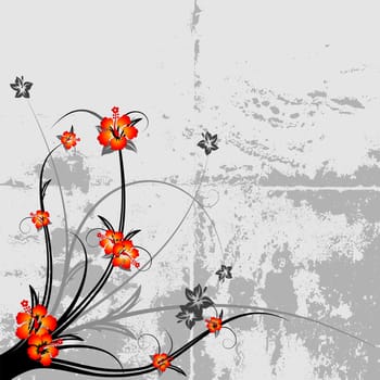 abstract grunge spring floral decorative background vector illustration