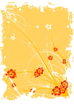 abstract grunge spring floral decorative background vector illustration