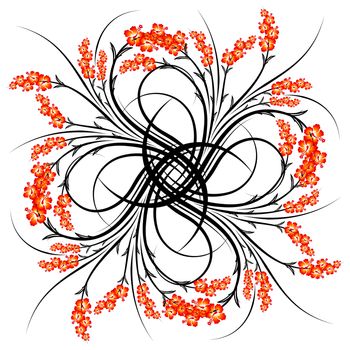 Abstract Floral Scrolls Decoration Element Vector Illustration