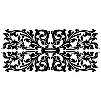 abstract floral decorative element in black color vector illustration