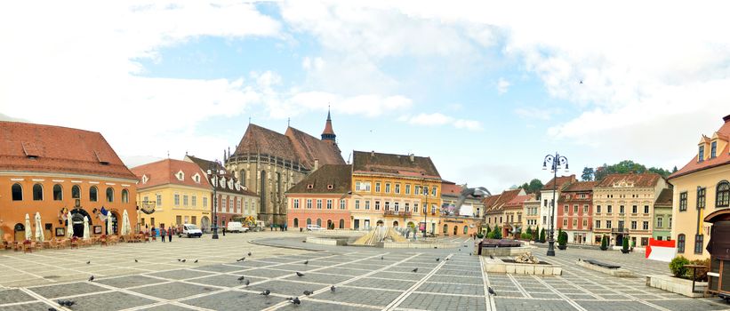 brasov city romania council square landmark panorama