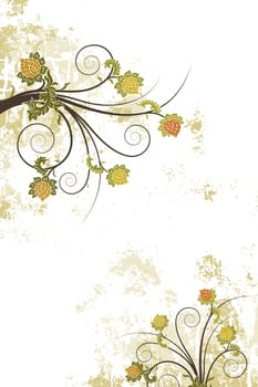 Grunge floral background vector illustration