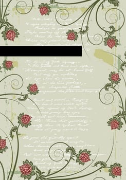 Grunge floral frame background vector illustration