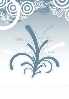 Wallpaper with flourish and circles, vector illustration