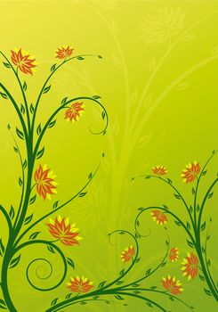 Abstract background with floral elements, digital artwork