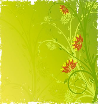 Abstract background with floral elements, digital artwork