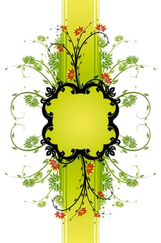 Abstract background with floral elements, digital artwork