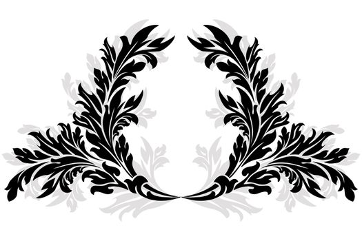 Abstract ancient floral Garland isolated on white