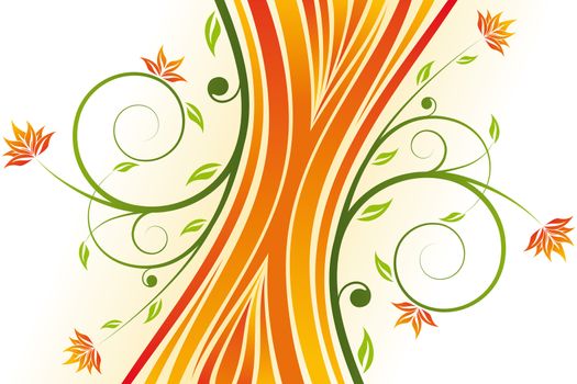 Abstract floral design with color lines vector