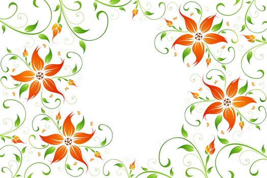 Abstract Floral Background. Vector illustration. Isolated on white.