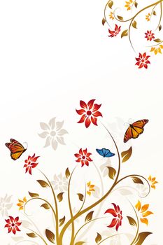 Abstract vector flower background in brown color