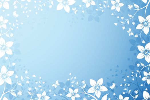 Abstract Floral Background Frame with Butterfly. Vector illustration