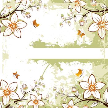 Abstract grunge floral space for your text