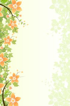 Abstract Flower background with Maple leafs. Vector illustration