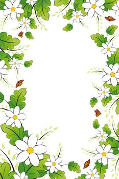 Abstract Floral Background with Butterfly. Vector illustration