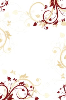 Floral design background frame on white color