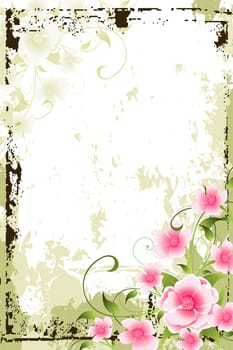 Grunge abstract modern floral background for your design