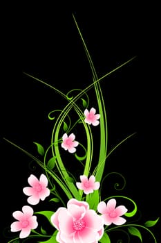 Abstract Background with flowers and leaves for your design