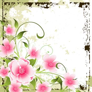 Grunge abstract modern floral background for your design