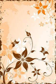 Abstract Background with flowers and butterfly for your design