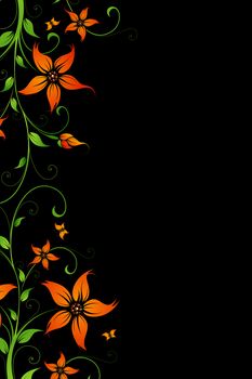 Abstract Background with flowers and butterfly for your design