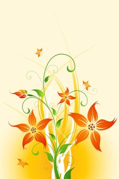 Abstract Background with flowers and butterfly for your design