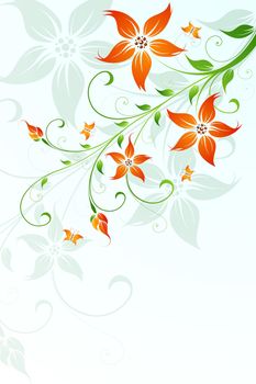 Abstract Background with flowers and butterfly for your design