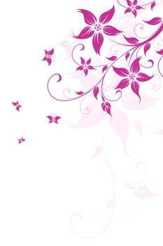 Abstract Background with flowers and butterfly for your design