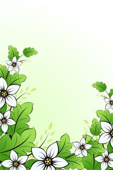 Abstract Background with flowers and leaves for your design