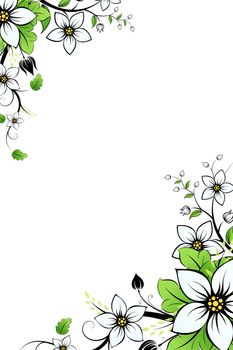 Abstract Background with flowers and leaves for your design