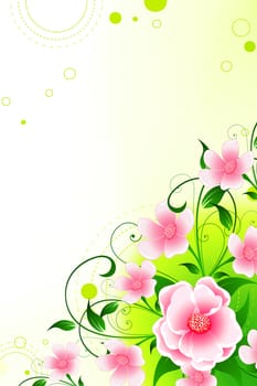 Abstract Background with flowers and leaves for your design