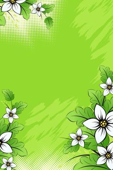 Abstract Grunge Background with flowers and leaves for your design