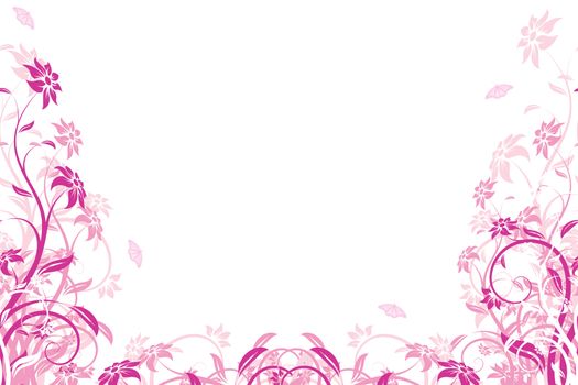 Abstract Background with flowers and butterfly for your design