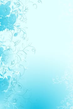 Abstract blue vector floral background for Your design