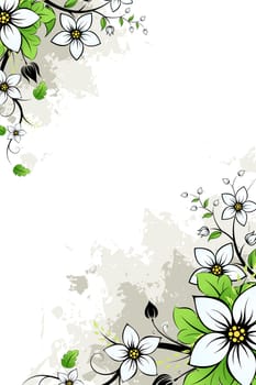 Flowers on grunge background for your design