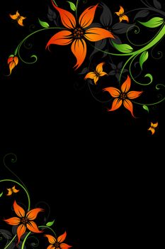 Abstract Background with flowers and butterfly for your design