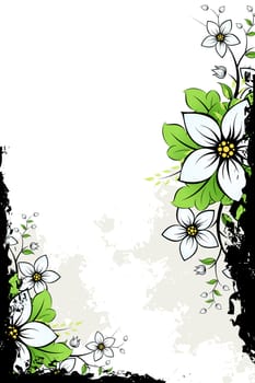 Flowers on grunge background for your design