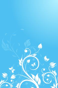 Abstract Background with flowers and butterfly for your design