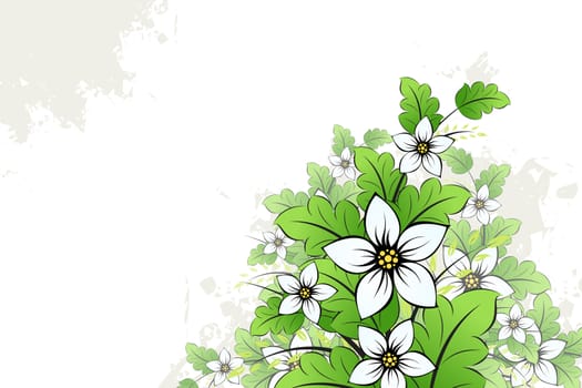 Vector grunge floral background for your design